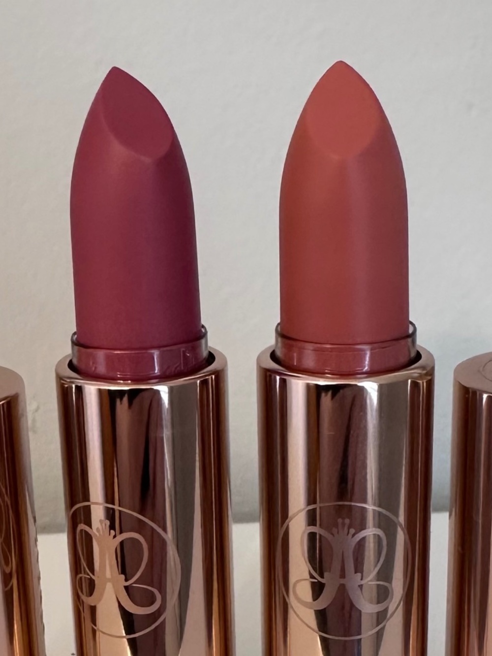 Anastasia Beverly Hills Satin Lipstick Bundle Rose Dream Peach Bud New Unboxed